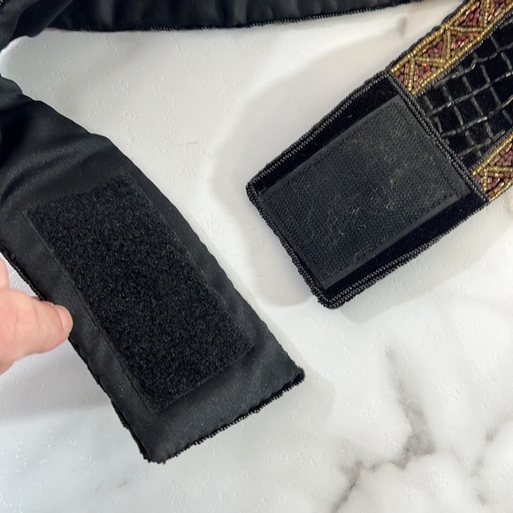 Vintage Christian‎ Dior Ceintures Wide Beaded Beaded Designer Belt Small Medium - Picture 6 of 10